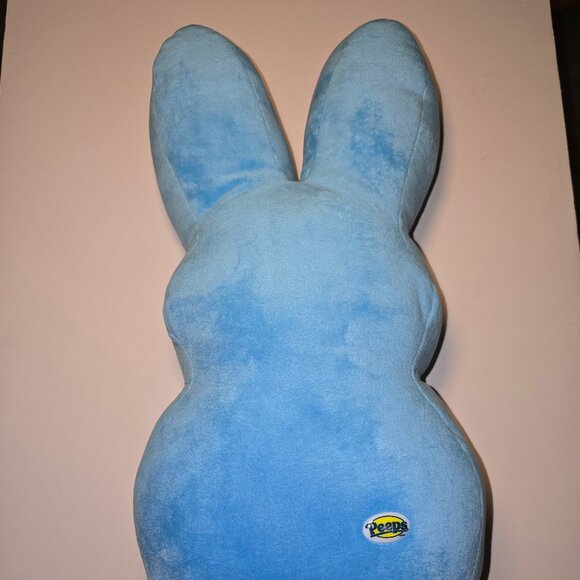 Peeps Blue Marshmallow Candy Easter Bunny Shaped Pillow Plush 17” - Picture 7 of 10